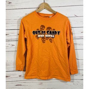 Kids Happy Halloween Shirt Unisex Sz Large 12 / 14 Out Of Candy Holiday